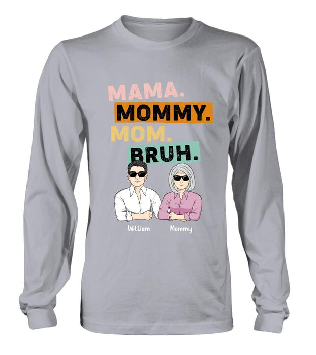 Custom Personalized Mama Shirt - Upto 4 Children - Mother's Day Gift Idea From Sons - Mama Mommy Mom Bruh