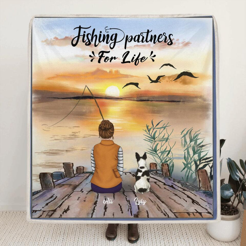 Personalized Fishing Blanket - Fishing Family & Up to 4 Kids - Fishing Couple & Up to 3 Pets