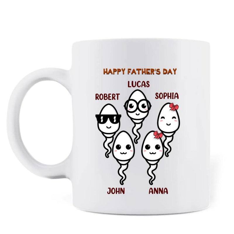 Personalized Father's Day Coffee Mug - Gift Idea For Father - We're Glad We Shot Out Of Your Balls