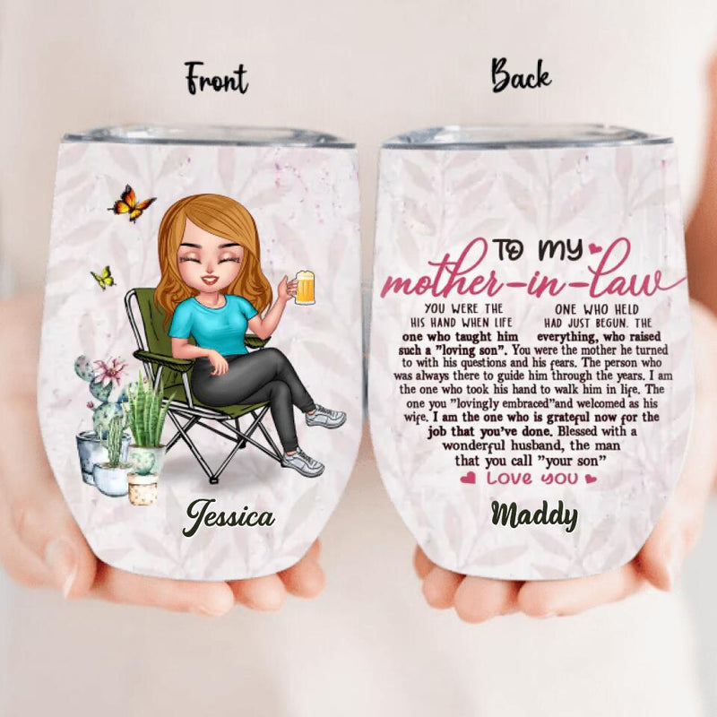 Personalized Mother-In-Law Wine Tumbler - Best Gift Idea For Mother's Day - To My Mother-In-Law