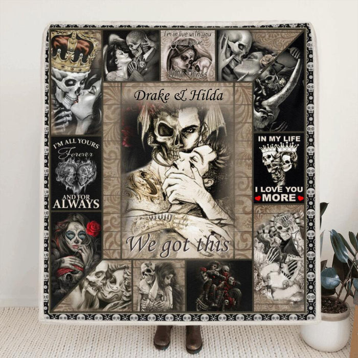 Custom Skull Quilt/Fleece Blanket - Best Gift Idea For Couple - I'm All Your Forever And For Always