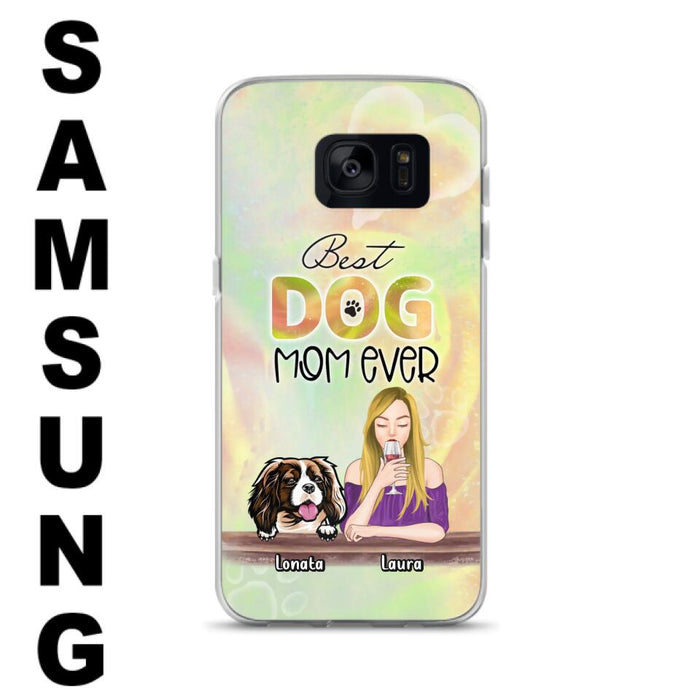 Custom Personalized Pet Mom Phone Case - Gift Idea For Dog/Cat Lovers/Pet Mom - Upto 4 Dogs/Cats - Best Dog Mom Ever - Case For iPhone/Samsung