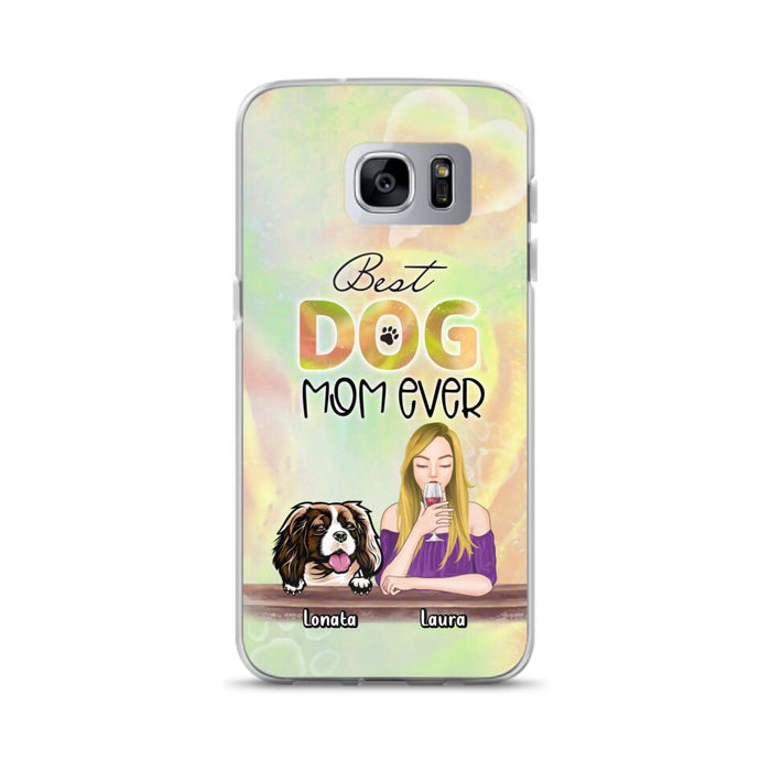 Custom Personalized Pet Mom Phone Case - Gift Idea For Dog/Cat Lovers/Pet Mom - Upto 4 Dogs/Cats - Best Dog Mom Ever - Case For iPhone/Samsung