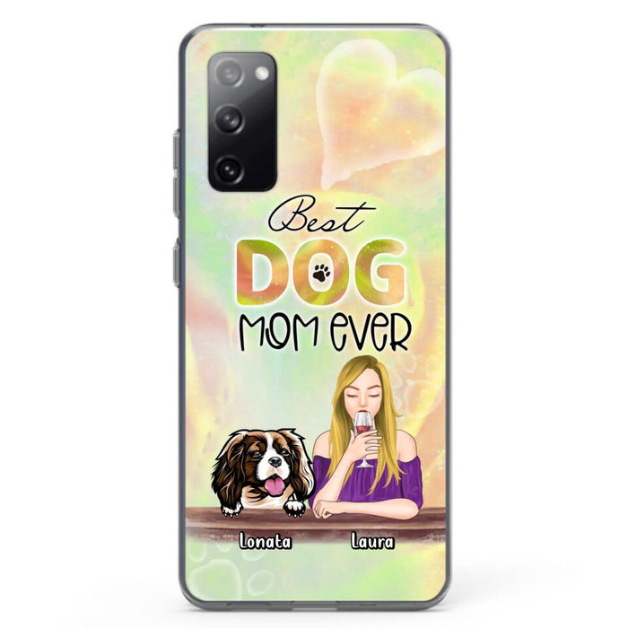 Custom Personalized Pet Mom Phone Case - Gift Idea For Dog/Cat Lovers/Pet Mom - Upto 4 Dogs/Cats - Best Dog Mom Ever - Case For iPhone/Samsung