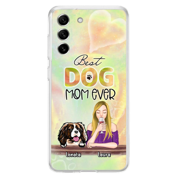 Custom Personalized Pet Mom Phone Case - Gift Idea For Dog/Cat Lovers/Pet Mom - Upto 4 Dogs/Cats - Best Dog Mom Ever - Case For iPhone/Samsung