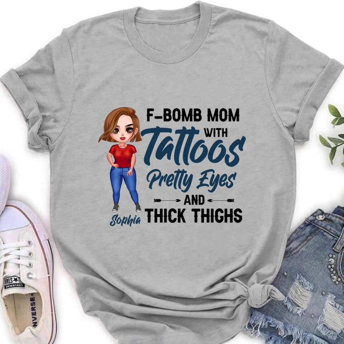Custom Personalized F-Bomb Mom Unisex T-shirt/ Hoodie/ Sweatshirt - Gift for Mother's Day - F-Bomb Mom With Tattoos