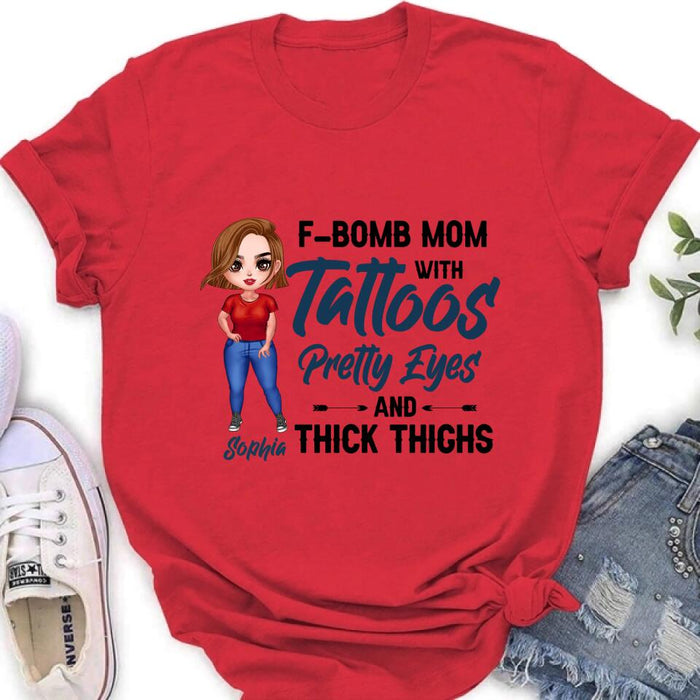 Custom Personalized F-Bomb Mom Unisex T-shirt/ Hoodie/ Sweatshirt - Gift for Mother's Day - F-Bomb Mom With Tattoos
