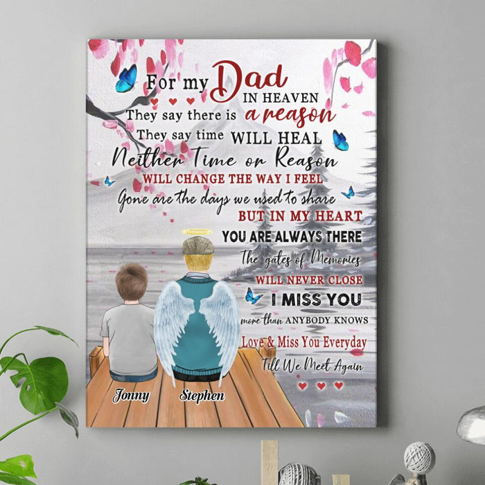 Custom Personalized For My Dad In Heaven Canvas - Memorial Gift Idea For Father's Day - Love & Miss You Everyday Till We Meet Again