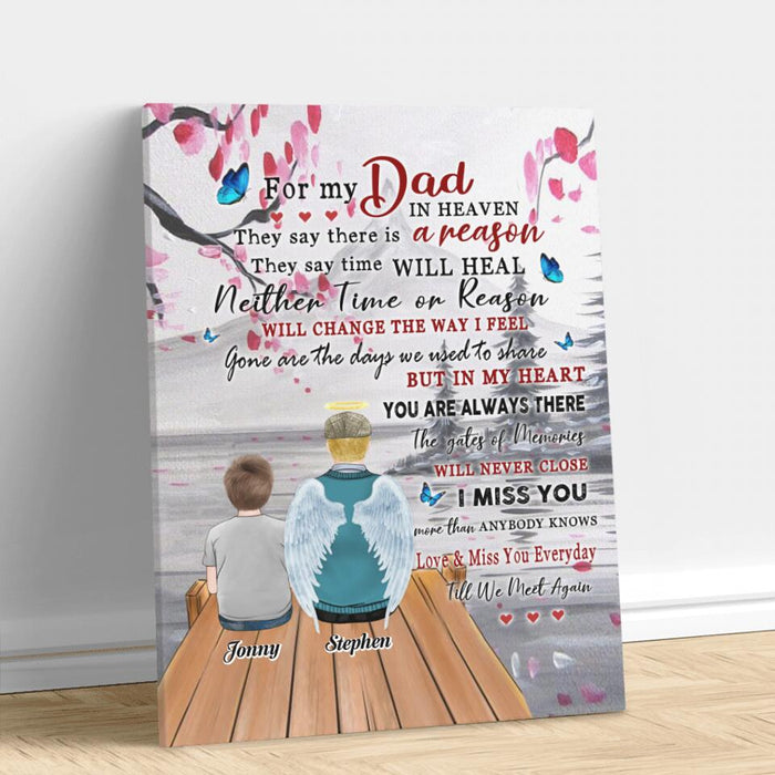 Custom Personalized For My Dad In Heaven Canvas - Memorial Gift Idea For Father's Day - Love & Miss You Everyday Till We Meet Again