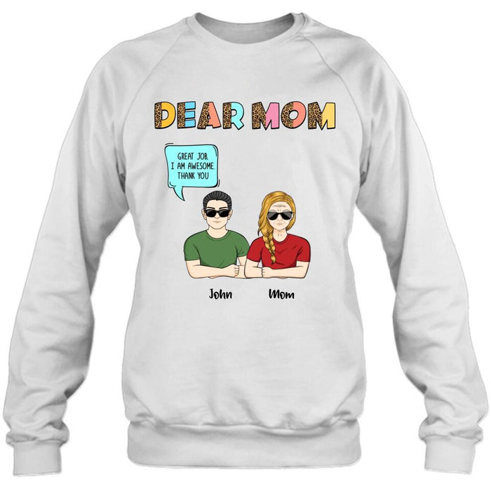 Custom Personalized Dear Mom T-Shirt/ Long Sleeve/ Sweatshirt/ Hoodie - Upto 5 People - Gift Idea For Mother's Day