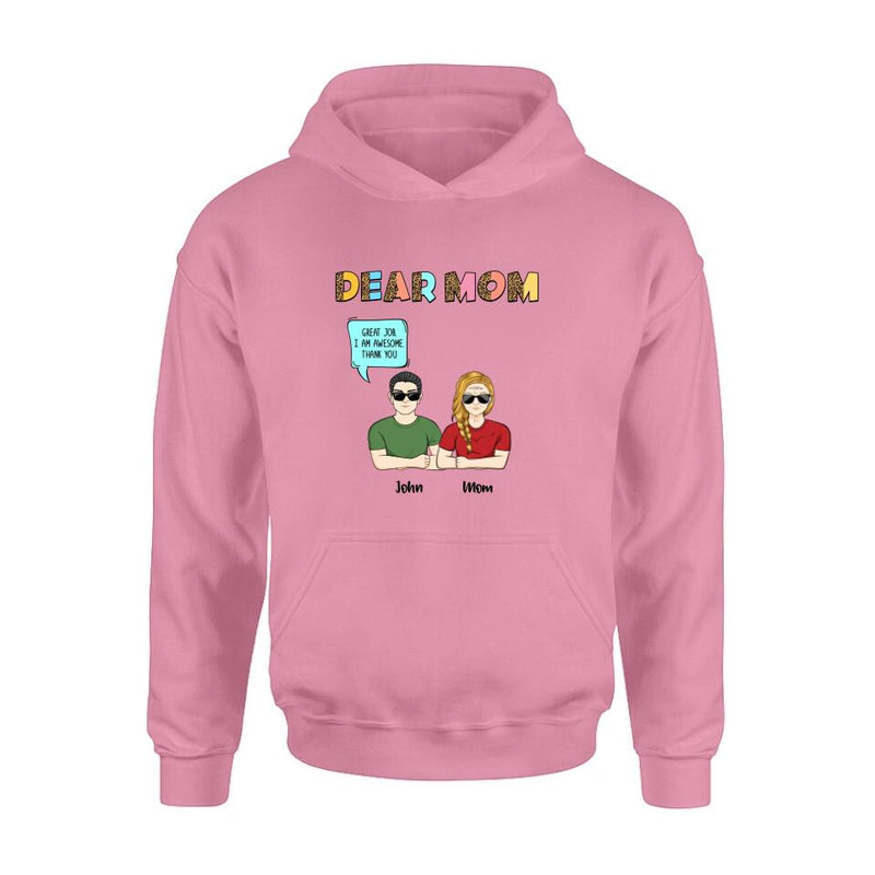 Personalized Dear Mom T-Shirt/Long Sleeve/Sweatshirt/Hoodie - Up to 5 People - Gift Idea For Mother's Day