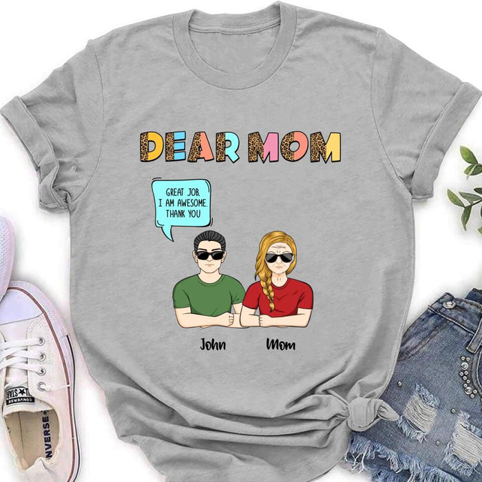 Custom Personalized Dear Mom T-Shirt/ Long Sleeve/ Sweatshirt/ Hoodie - Upto 5 People - Gift Idea For Mother's Day