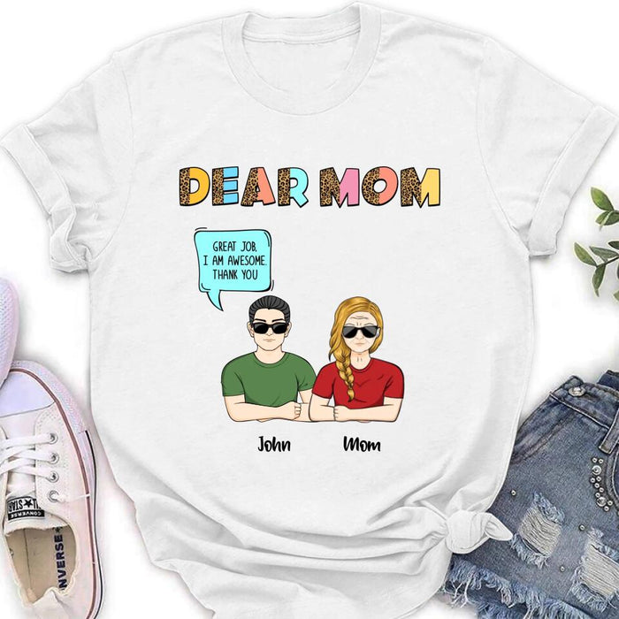 Custom Personalized Dear Mom T-Shirt/ Long Sleeve/ Sweatshirt/ Hoodie - Upto 5 People - Gift Idea For Mother's Day