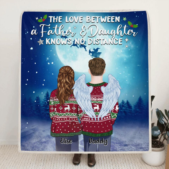 Custom Personalized Father And Daughter Quilt/ Fleece Blanket - Best Gift For Father - The Love Between A Father And Daughter Knows No Distance