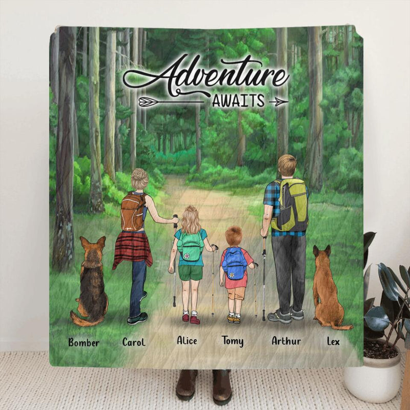 Personalized Forest Trails/Hiking in the Woods Fleece Blanket/ Quilt Blanket - Best Gift For Family/Couple/Friends - Adventure Awaits - IXMB7Q