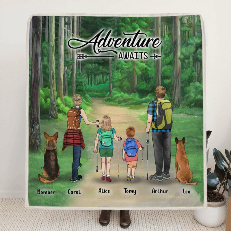 Personalized Forest Trails/Hiking in the Woods Fleece Blanket/ Quilt Blanket - Best Gift For Family/Couple/Friends - Adventure Awaits - IXMB7Q
