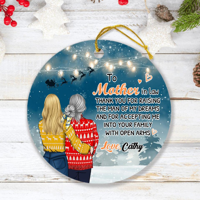 Custom Personalized Mother-in-law Ornament - Christmas Gift For Mother-in-law - Thanks For All The Things You Do