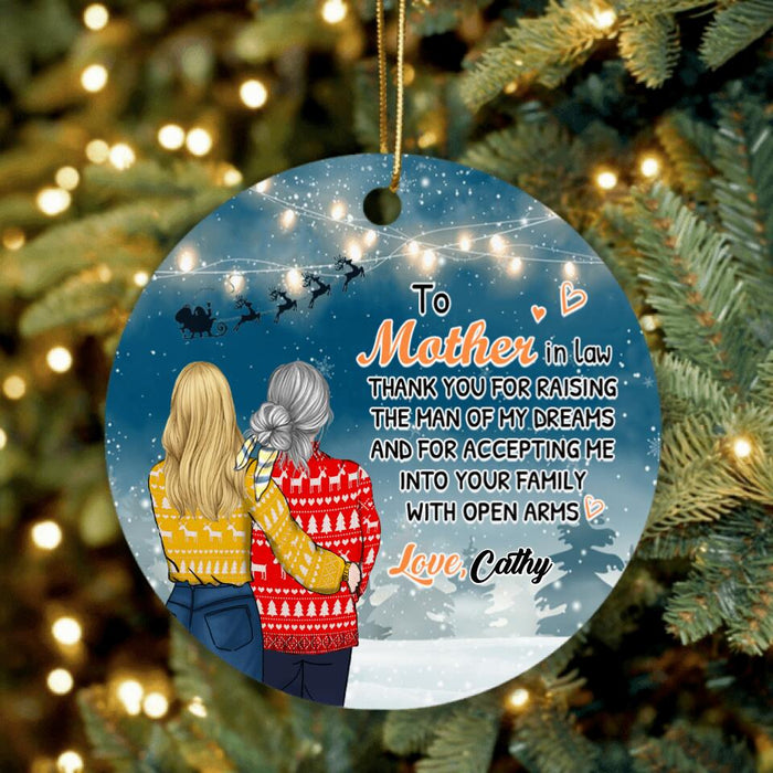 Custom Personalized Mother-in-law Ornament - Christmas Gift For Mother-in-law - Thanks For All The Things You Do