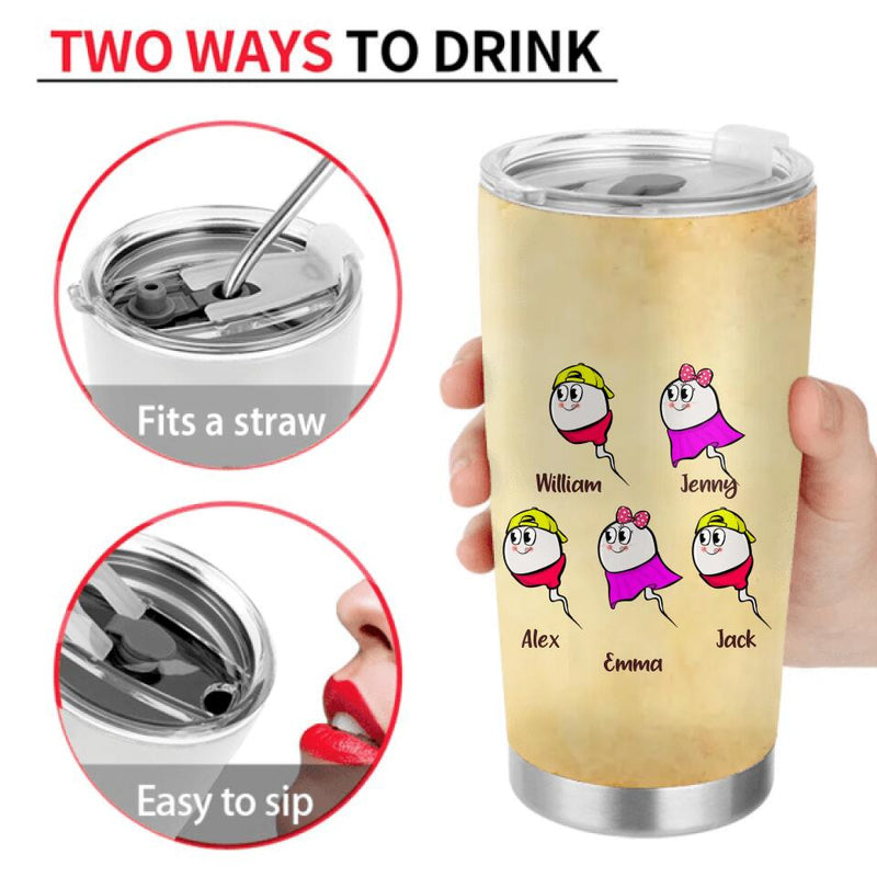 Personalized Funny Tumbler - Mother's Day/Birthday Gift Idea For Mom - Thanks For Not Swallowing Us