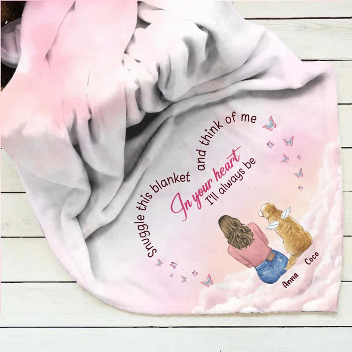 Custom Personalized Memorial Pet Single Layer Fleece/Quilt Blanket - Memorial Gift Idea for Dog/Cat Owners/Mother's Day - Snuggle This Blanket And Think Of Me