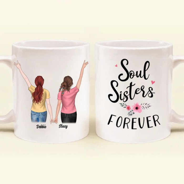 Personalized Best Friend Gifts Coffee Mug - 2 Besties  - Soul Sisters Forever