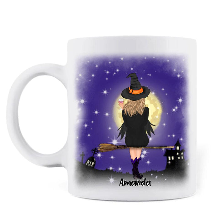 Custom Personalized Witchy Coffee Mug - Up to 3 Pets - Crazy Cat Witch - OCEL9Z