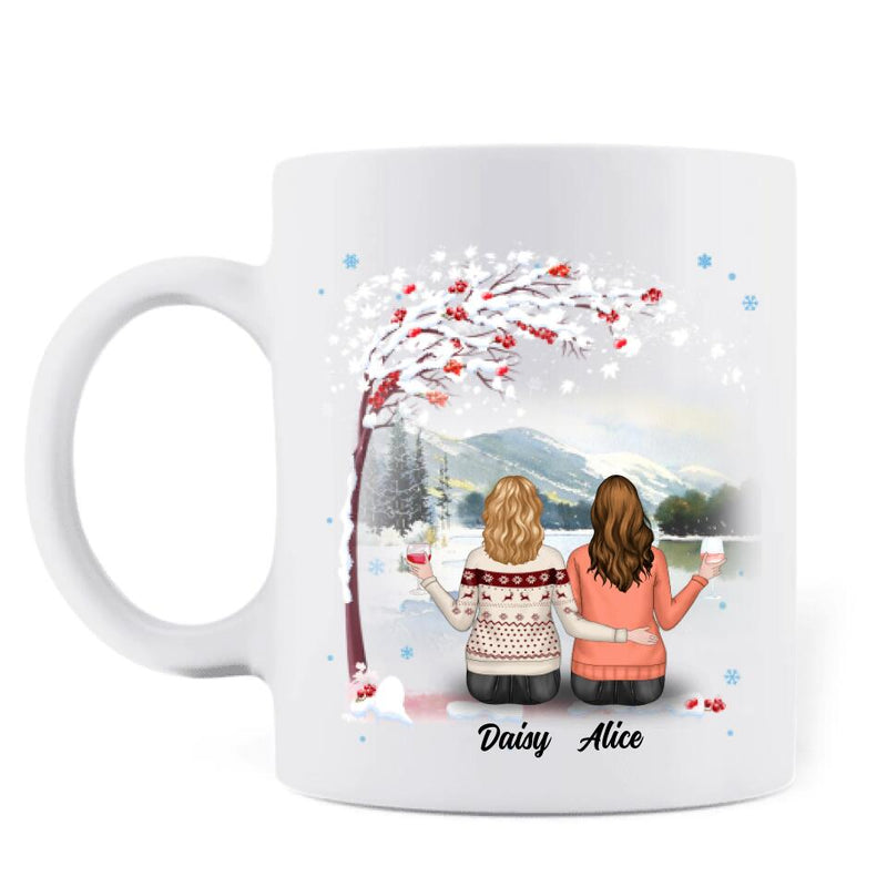 Personalized Autumn/Winter/Christmas Sister Coffee Mug - Up to 5 Girls - Best Gift For Friends - I'd Walk Through Fire For You