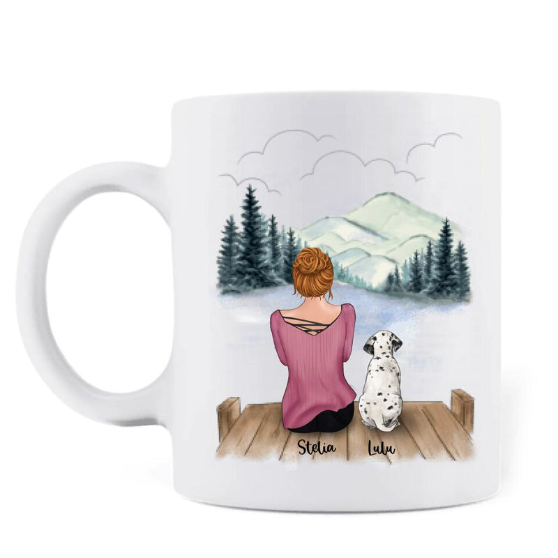 Personalized Dog Mom Coffee Mug - Best Gift Idea For Dog Lovers With Up to 4 Dogs - I'm Not A Regular Mom I'm A Dog Mom