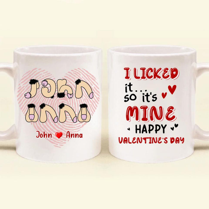 Custom Personalized Coffee Mug - Valentine's Day Gift For Him/ Her - I Licked It So It's Mine