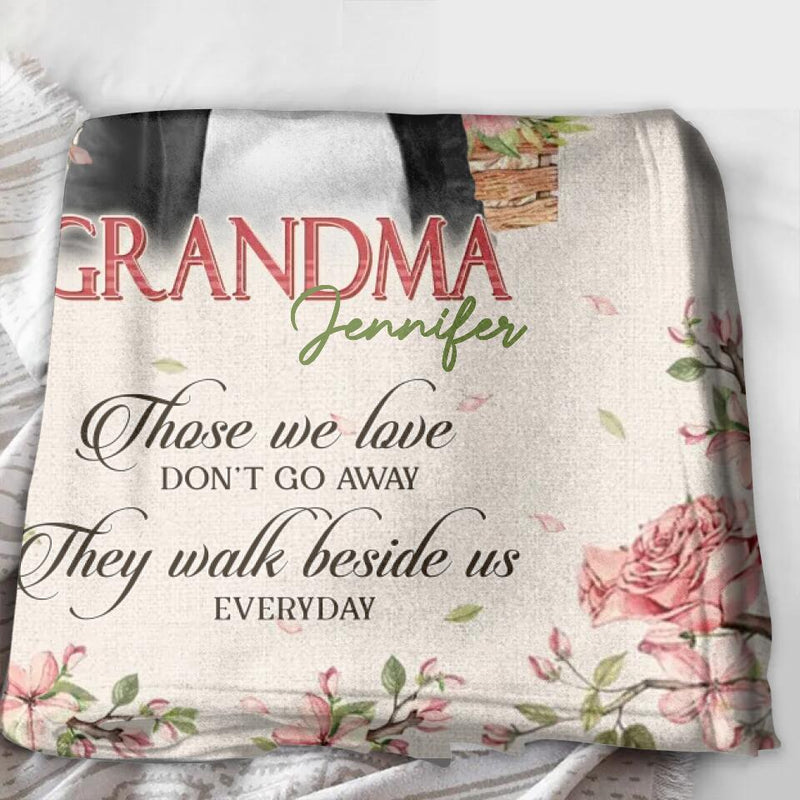 Personalized Memorial Fleece Throw Blanket - Upload Photo - Memorial Gift Idea - They Walk Beside Us Everyday