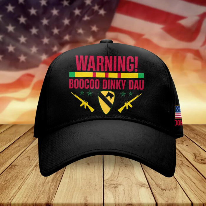 Custom Personalized Vietnam Veteran Cap - Gift For Veteran/ Birthday Gift - Warning Boocoo Dinky Dau