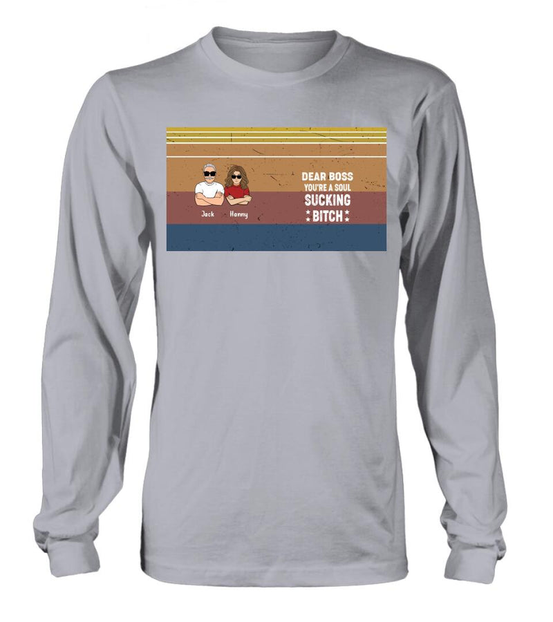 Personalized Dear Boss T-Shirt/Long Sleeve/Hoodie/Sweatshirt - Best Gift Idea For Friends - Dear Boss Thanks For Being My Boss