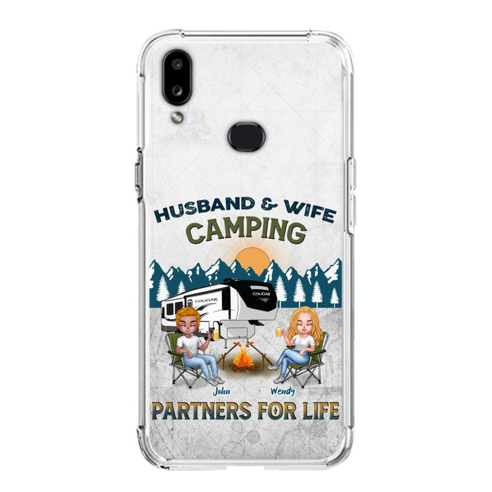 Custom Personalized Camping Friends/ Couple Phone Case For iPhone And Samsung - Upto 7 People - Gift Idea For Friends/ Camping Lover - Husband & Wife Camping Partners For Life