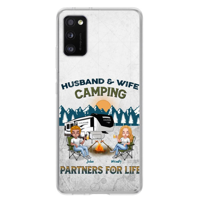 Custom Personalized Camping Friends/ Couple Phone Case For iPhone And Samsung - Upto 7 People - Gift Idea For Friends/ Camping Lover - Husband & Wife Camping Partners For Life