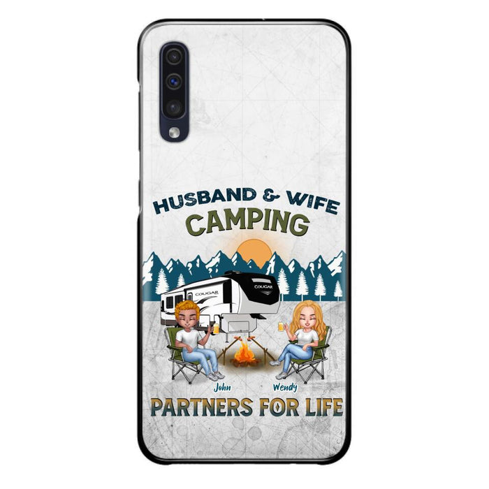 Custom Personalized Camping Friends/ Couple Phone Case For iPhone And Samsung - Upto 7 People - Gift Idea For Friends/ Camping Lover - Husband & Wife Camping Partners For Life