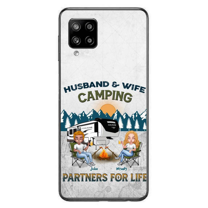 Custom Personalized Camping Friends/ Couple Phone Case For iPhone And Samsung - Upto 7 People - Gift Idea For Friends/ Camping Lover - Husband & Wife Camping Partners For Life