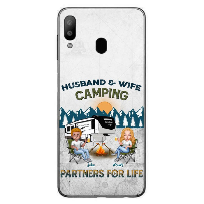 Custom Personalized Camping Friends/ Couple Phone Case For iPhone And Samsung - Upto 7 People - Gift Idea For Friends/ Camping Lover - Husband & Wife Camping Partners For Life