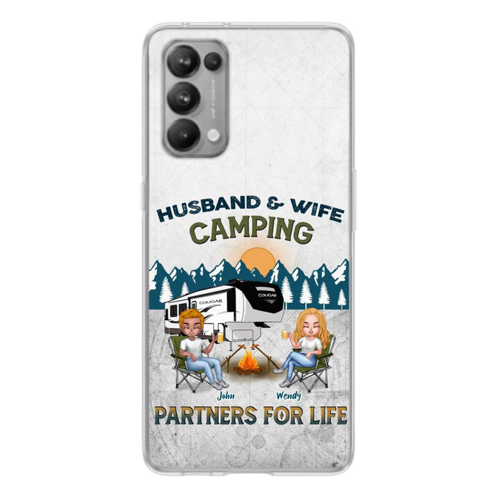 Custom Personalized Camping Friends/ Couple Phone Case For Xiaomi/ Oppo/ Huawei - Upto 7 People - Gift Idea For Friends/ Camping Lover - Husband & Wife Camping Partners For Life