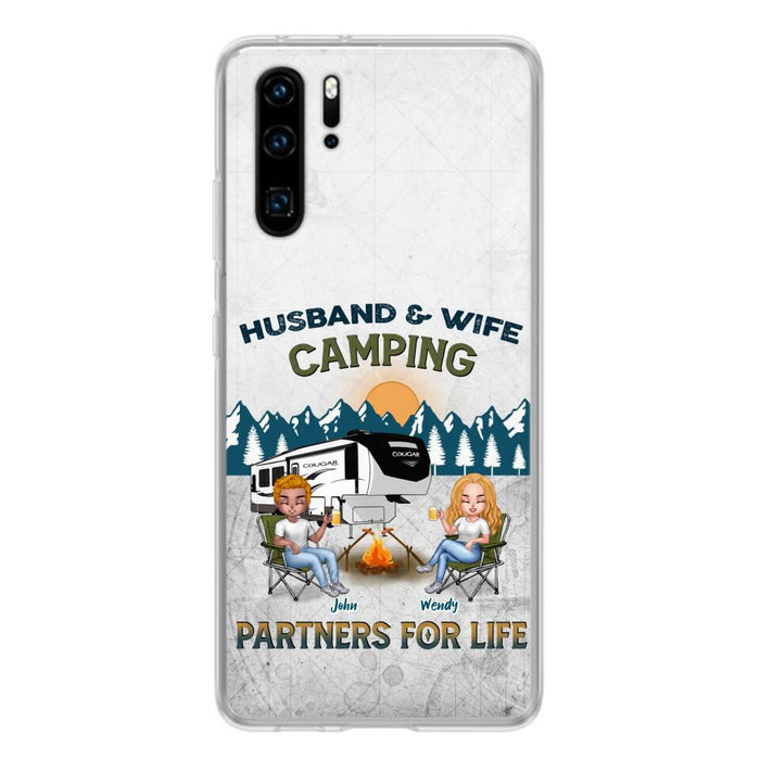 Custom Personalized Camping Friends/ Couple Phone Case For Xiaomi/ Oppo/ Huawei - Upto 7 People - Gift Idea For Friends/ Camping Lover - Husband & Wife Camping Partners For Life