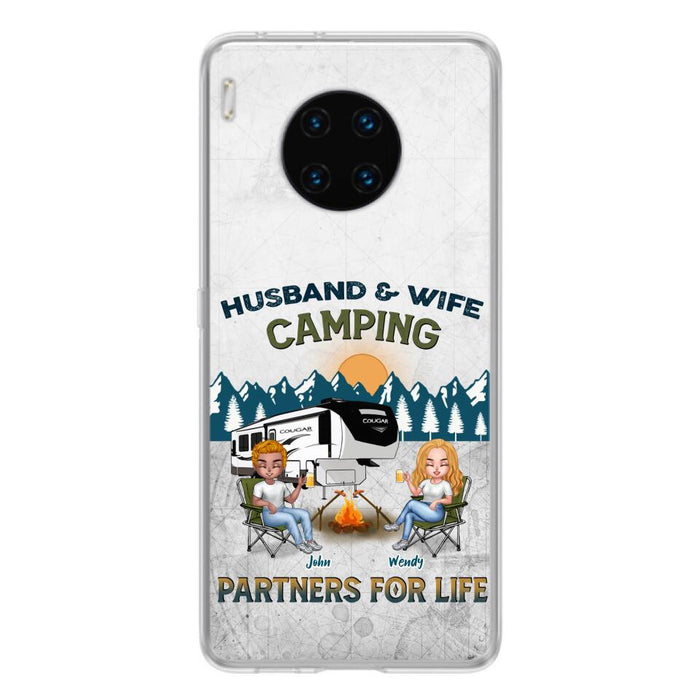 Custom Personalized Camping Friends/ Couple Phone Case For Xiaomi/ Oppo/ Huawei - Upto 7 People - Gift Idea For Friends/ Camping Lover - Husband & Wife Camping Partners For Life