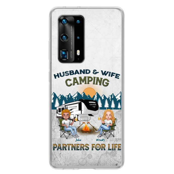 Custom Personalized Camping Friends/ Couple Phone Case For Xiaomi/ Oppo/ Huawei - Upto 7 People - Gift Idea For Friends/ Camping Lover - Husband & Wife Camping Partners For Life