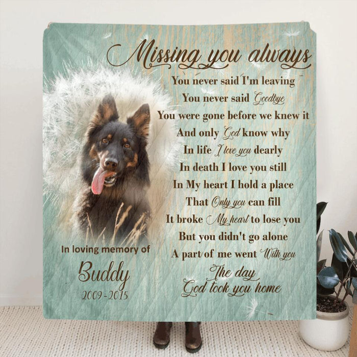 Custom Personalized Remembrance Quilt/ Fleece Blanket - Memorial Gifts - Missing You Always - GTWDM6