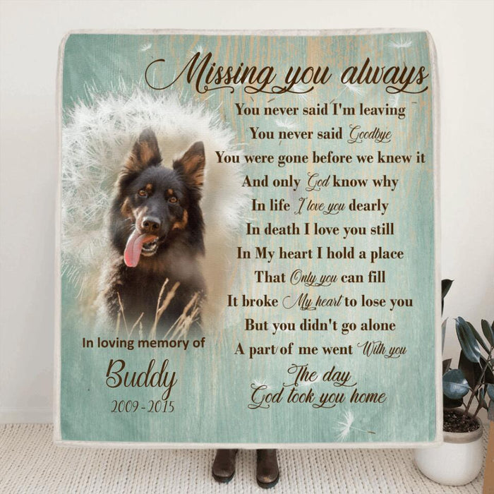 Custom Personalized Remembrance Quilt/ Fleece Blanket - Memorial Gifts - Missing You Always - GTWDM6