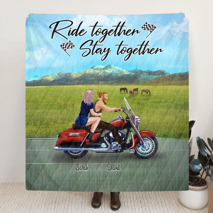 Custom Personalized Riding Motorcycle Blanket - Best Gift For Bikers - Ride Together Stay Together - A46Z1F