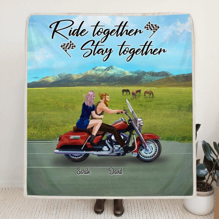Custom Personalized Riding Motorcycle Blanket - Best Gift For Bikers - Ride Together Stay Together - A46Z1F