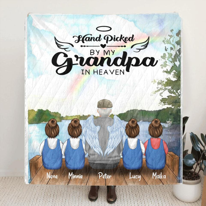 Custom Personalized Memorial Grandpa/Grandma Quilt/ Fleece Blanket - Upto 4 Kids - Best Gift For Family - I Never Met You But I Know You Are The Greatest Grandma - FD4SD8