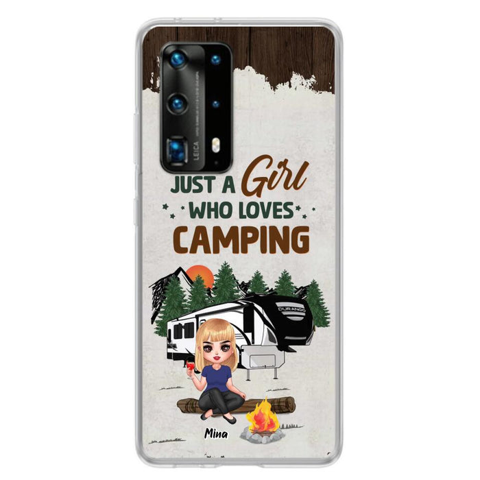 Custom Personalized Camping Girl Phone Case - Gift Idea For Camping Lover/ Mother's Day Gift - Just A Girl Who Loves Camping - Case For Xiaomi/ Oppo/ Huawei