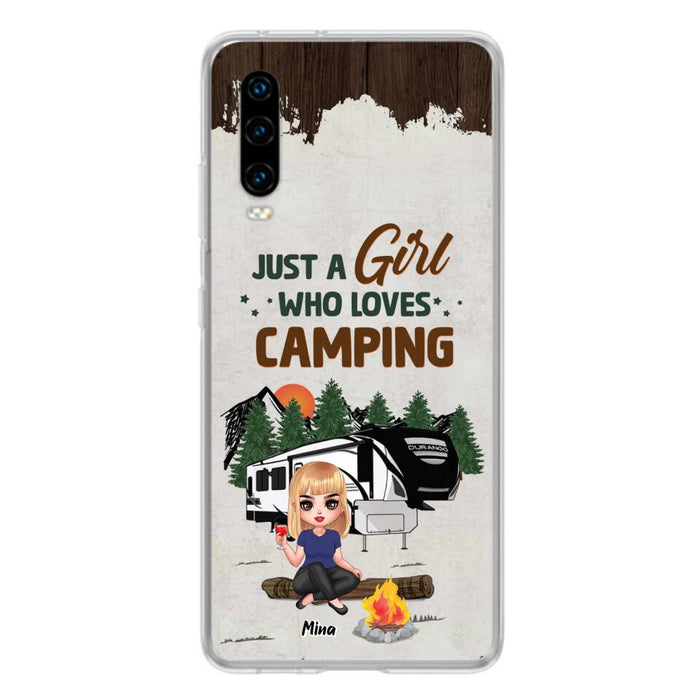 Custom Personalized Camping Girl Phone Case - Gift Idea For Camping Lover/ Mother's Day Gift - Just A Girl Who Loves Camping - Case For Xiaomi/ Oppo/ Huawei