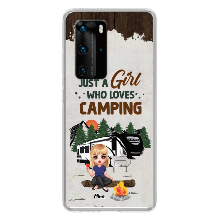 Custom Personalized Camping Girl Phone Case - Gift Idea For Camping Lover/ Mother's Day Gift - Just A Girl Who Loves Camping - Case For Xiaomi/ Oppo/ Huawei