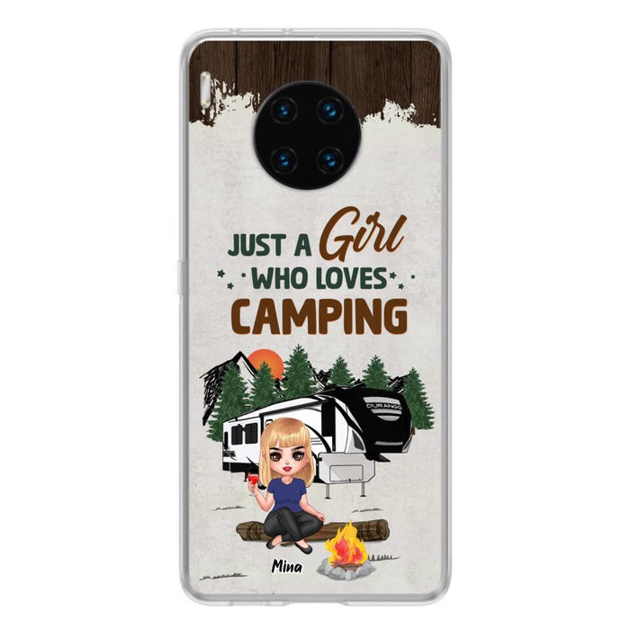 Custom Personalized Camping Girl Phone Case - Gift Idea For Camping Lover/ Mother's Day Gift - Just A Girl Who Loves Camping - Case For Xiaomi/ Oppo/ Huawei